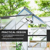 6' x 12' x 6.5' Walk-in Greenhouse, Polycarbonate Greenhouse with Adjustable Roof Vent, Base, Sliding Door, Silver