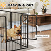 16 Panels Dog Playpen with Straps, Portable & DIY, for Small Dogs, for Yard, RV, Camping, Garden, 24