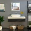 Wall Mounted Bathroom Medicine Cabinet Mirrored Cabinet with Hinged Door 2-Tier Storage Shelves White