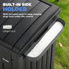 58 Gallon Double Outdoor Garbage Bin with Dual Lid, Plastic Outdoor Waste Trash Can with Ash Holder and Drip Trays