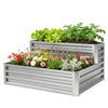 2 Tier Galvanized Raised Garden Bed, Steel Planter Box for Vegetables, Flowers, Herbs, 47