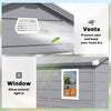 4.5' x 6' Plastic Garden Storage Shed with Latch Door, Vents, Sloped Roof