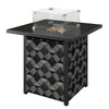 Propane Fire Pit Table, 28 Inch Gas Fire Pit with Explosion-Proof Net and Glass Wind Guard, Gas Tank Holder