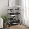 5-Tier Rolling Small Animal Cage, Deluxe Guinea Pig Cage, Ferret Cage for Mink Chinchilla Kitten Rabbit, Light Grey