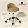 Salon Stool, Adjustable Rolling Stool, Light Brown