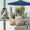10' x 8' Round Market Umbrella, Patio Umbrella with Crank Handle and Tilt, Outdoor Parasol for Garden, Bench, Lawn, Blue