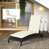 Lounger Chair Cushion ONLY with Thick Padded, Headrest, Cream White