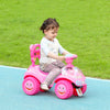 Qaba Toddlers Push Car with Horn, Light, Music, Anti-Over-Backwards Device, Steering Wheel, Under Seat Storage, Pink