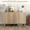 Buffet Cabinet with Storage Modern Fluted Sideboard with Adjustable Shelves Wood Legs for Dining Room Living Room