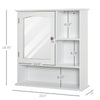 Wall-Mounted Medicine Cabinet, Bathroom Mirror Cabinet with Doors and Storage Shelves, White