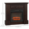 Electric Fireplace with Mantel, Freestanding Heater Corner Firebox with Log Hearth and Remote Control, 1400W, Brown