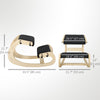 Ergonomic Kneeling Chair, Adjustable Rocking Wood Kneeling Stool, Desk Chair, Improve Posture, Black