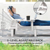 Set of 2 Tanning Chair, 5 Positions Adjustable Outdoor Lounge Chairs with Foldable Side Table