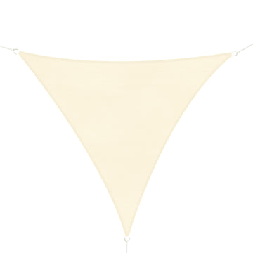 Triangle 10' x 10' x 10' Outdoor Sun Shade Sail, Garden Cover UV Block Fabric Canopy for Patio, Deck, Cream