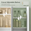 Three-Mirror Bathroom Medicine Storage Cabinet - White