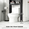 Modern Over The Toilet Storage, Bathroom Cabinets Over Toilet with Open Shelves and Double Door Cabinet, Black