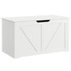 31.5 Inches Storage Chest, Storage Trunk with Safety Hinge for Living Room, White Wood Grain