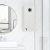 Wall Mount Medicine Cabinet, 5-tier Lockable Bathroom Cabinet with 2 Keys and Adjustable Shelves, White