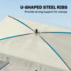 6.5x4ft Rectangle Patio Umbrella Aluminum Tilt Adjustable Garden Parasol  Sun Shade Outdoor Canopy Cream White