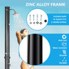 7.3FT 5.3 Gallon Solar Heated Shower, 2-Section Outdoor Shower with Shower Head, Foot Shower, Temperature Display for Backyard, Poolside, Spa, Beach, Black