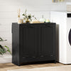 Tilt-Out Laundry Storage Cabinet, Modern Laundry Hamper with 2 Compartments for Bathroom Washroom, Black