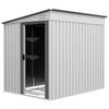 5x7 Garden Shed, Lean-to Metal Storage with Foundation, Sliding Door & 2 Vents for Garden Tools