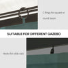 Gazebo Curtains, 10' x 10' Universal Replacement Privacy Curtain, 4-Panels Sidewall with Hooks/C-Rings, Slate Grey