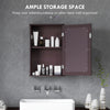 Bathroom Mirror Cabinet, Wall Mounted Medicine Cabinet with Door and Shelves, Dark Brown