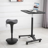 Backless Wobble Stool Chair, Standing Desk Chair, Adjustable Learning Stool for Office Desks, with Rocking Motion, Grey