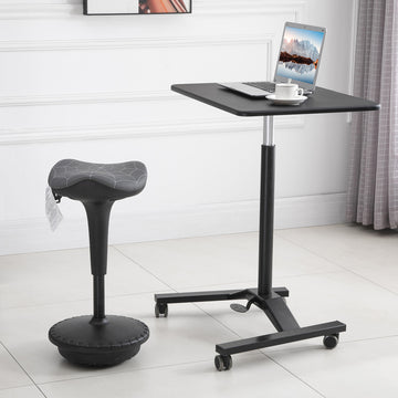 Backless Wobble Stool Chair, Standing Desk Chair, Adjustable Learning Stool for Office Desks, with Rocking Motion, Grey