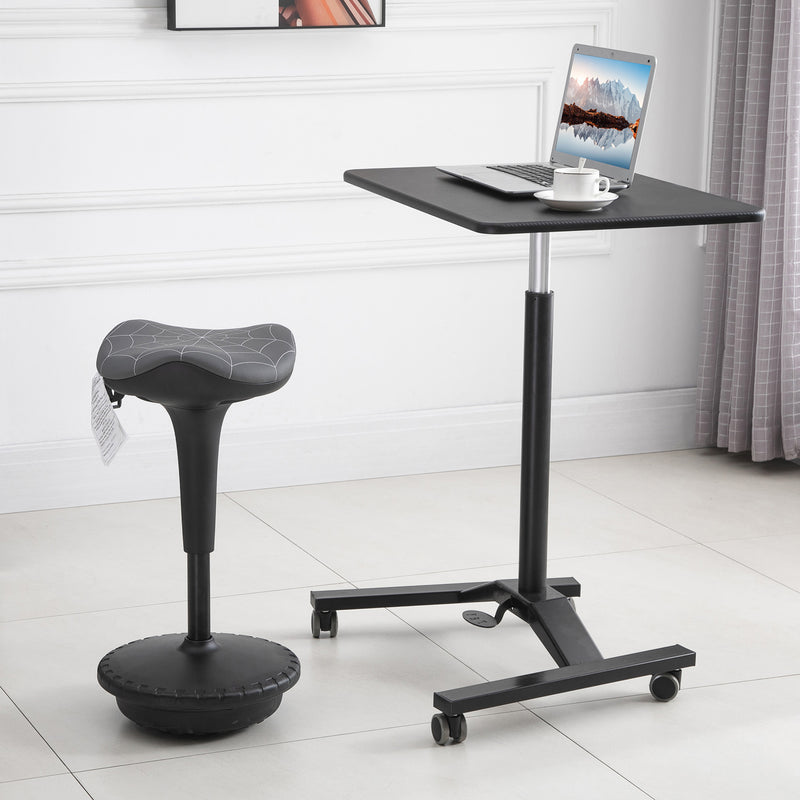 Backless Wobble Stool Chair, Standing Desk Chair, Adjustable Learning Stool for Office Desks, with Rocking Motion, Grey