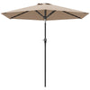 Patio Sun Umbrella, Outdoor Parasol with 6 Ribs, Khaki