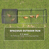 Large Metal Chicken Coop, Chicken Run with Waterproof & Anti-UV Cover for 3-5 Poultry, Outdoor Poultry Cage Rabbit Hutch