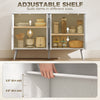 Modern Sideboard and Buffet, Dining Room Cabinet with Adjustable Shelves and 4 Doors, White