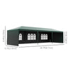 10' x 29' Canopy Tent, Party Tent with Sidewalls and Large Transparent Windows for Garden, Backyard, Outdoor, Green