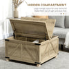 Farmhouse Coffee Table, Square Center Table with Flip-top Lids, Hidden Storage Compartment and Wooden Legs