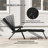 Foldable Lounge Chair, Reclining Patio Sun Lounger with 6-Position Adjustable Back, Black