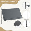 11.5' x 4' Manual Retractable Awning, Non-Screw Freestanding Patio Awning, UV Resistant, for Window or Door, Dark Grey