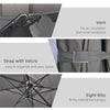 9ft Cantilever Patio Umbrella, Square Overhanging Umbrella with Cross Base, Crank Handle, Tilt, 360° Rotation and Aluminum Frame
