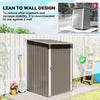 3.3' x 3.4' Lean-to Outdoor Garden Storage Shed, Galvanized Steel with Lockable Door for Patio Brown and White
