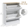 Slim Shoe Storage Cabinet, Modern Shoe Cabinet with 2 Flip Drawers and Adjustable Shelves for 8-12 Pairs, White