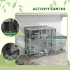 Outdoor Cat Enclosure Window Box with Weatherproof Roof, Bridge, Resting Box, Platforms, for 2 Kittens, Grey