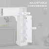 Modern Over The Toilet Storage, Bathroom Cabinets Over Toilet with 2 Sliding Doors, 3 Adjustable Shelves, White