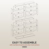 8-Tier DVD Shelf with 12 Adjustable Shelves, Double CD Shelf, Holds 720 CDs, 396 DVDs or 396 Blu-rays, Natural Wood