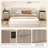 Nightstands Set of 2, Modern Bedside Tables with Charging Station, 2 Drawers and Open Shelf, Grey