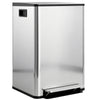 2 x 30L / 7.9 Gallon Dual Trash Can with Removable Inner Buckets and Handles for Kitchen, Office, Bathroom, Silver