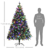 7 Foot Prelit Artificial Christmas Tree with Dual Colour LED Light, Hinged Xmas Tree for Home Office Holiday
