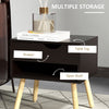 Set of 2 Bedside Table with Drawer and Shelf, Modern Nightstand with Wooden Legs, End Table for Bedroom, White