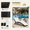 Patio Rattan Chaise lounger wicker Foldable Reclining Backrest PE Rattan Outdoor Lounge Chair, Recliner with Cushion for Garden, Backyard, Lawn,Balcony