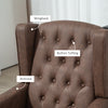 Faux Leather Accent Chair with Thick Padding for Living Room, Bedroom, Home Office, Brown